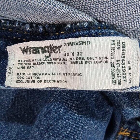 Wrangler Jeans Men 40x32 George Straight Cowboy Cut Relaxed Blue Denim Tapered - Picture 12 of 12